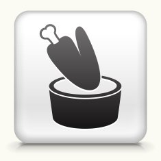 Square Button with Chicken Wing & Dip