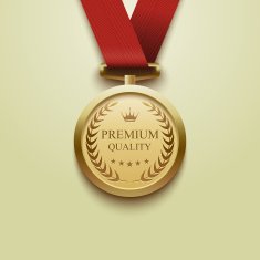 Gold medal Premium quality vector