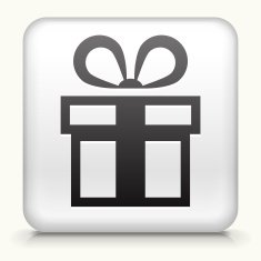 Square Button with Present