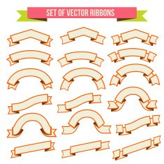 Big Ribbons Set Isolated On White Background N2
