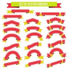 Big Ribbons Set Isolated On White Background N3