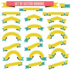 Big Ribbons Set Isolated On White Background N4