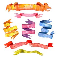 Watercolor Vintage Ribbon Set N2