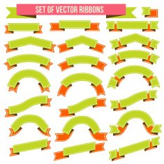 Big Ribbons Set Isolated On White Background N5