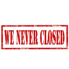 We Never Closed-stamp