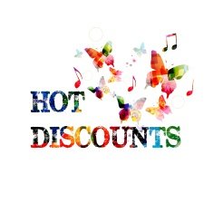 Colorful vector HOT DISCOUNTS design with butterflies