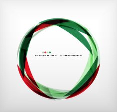 Red green ring - business abstract bubble N2