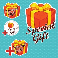 Special Gift Stickers esp10 vector