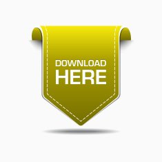 Download Here Yellow Label Icon Vector Design