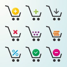 set of icons shopping carts