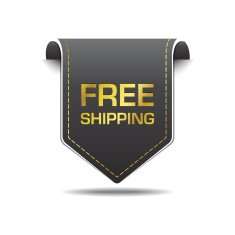 Free Shipping Gold Black Label Icon Vector Design