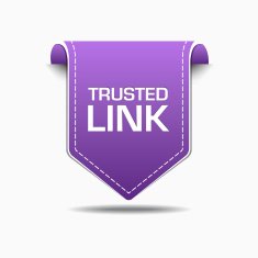 Trusted Link Purple Label Icon Vector Design N2