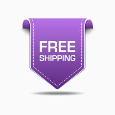 Free Shipping Purple Label Icon Vector Design