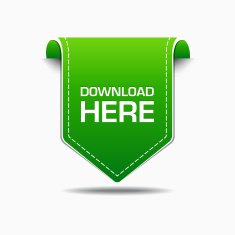 Download Here Green Label Icon Vector Design