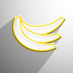 Paper banana cutout - vector illustration design card