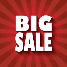 Big sale poster design with bold font and long flat