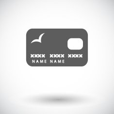 Credit card single flat icon