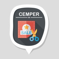 shopping sale coupon flat icon with long shadow eps10 N40