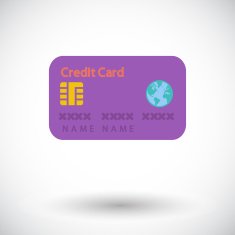 Credit card single flat icon N3