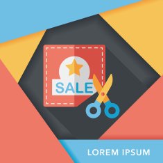 shopping sale coupon flat icon with long shadow eps10 N48