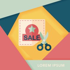 shopping sale coupon flat icon with long shadow eps10 N50