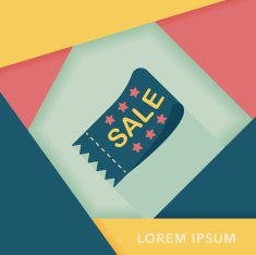 shopping sale coupon flat icon with long shadow eps10 N53