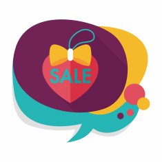 Valentine's Day SALE flat icon with long shadow eps10 N93