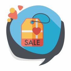 Valentine's Day SALE flat icon with long shadow eps10 N94