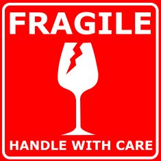 Red sign FRAGILE vector illustration