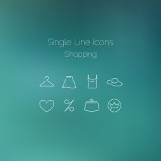 Shopping icons set drawn with single line