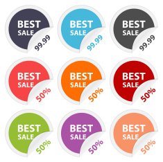 Vector best sale tags on round sticker