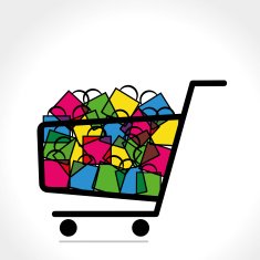 shopping bag in cart