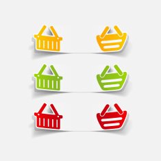 realistic design element food basket N2