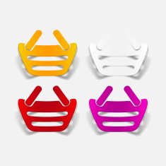 realistic design element food basket N5