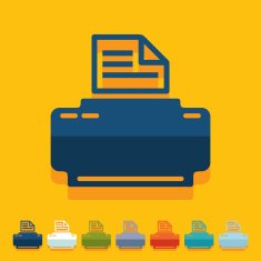 Flat design typewriter N3
