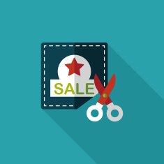 shopping sale coupon flat icon with long shadow eps10 N54