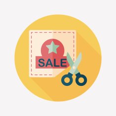 shopping sale coupon flat icon with long shadow eps10 N60