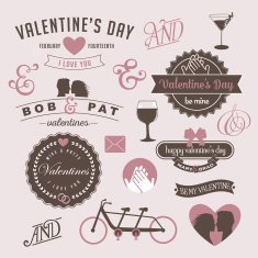 Vintage Valentine's Day design graphic elements N2