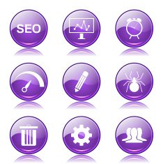SEO Internet Sign Violet Vector Button Icon Design Set 8 N12