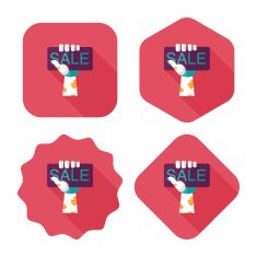 Halloween SALE flat icon with long shadow eps10 N45