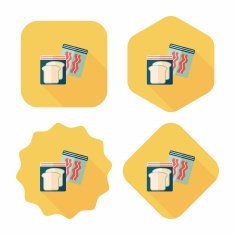 kitchenware zipper bags flat icon with long shadow eps10 N27