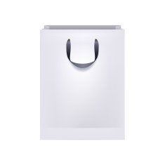 Blank white paper bag with black handles