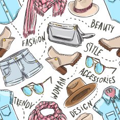 seamless background with women's clothing - 3 N2