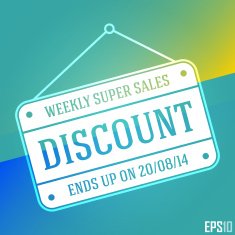 Business Discount Sales Banner Vector Elements Hanging Market Board Illustration