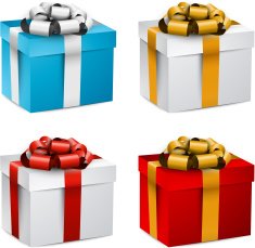 Set of realistic 3d gift boxes N2