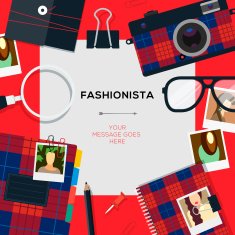 Fashionista template with accessories