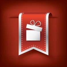 Christmas vertical bookmarks or ribbons with symbol of present on N2
