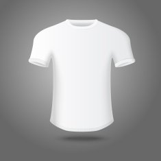 White isolated man's t-shirt on gray background for N2