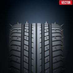 Realistic rubber tires and spikes banner Vector Illustration N2