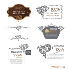 Labels Frames and Banners - Illustration thai art